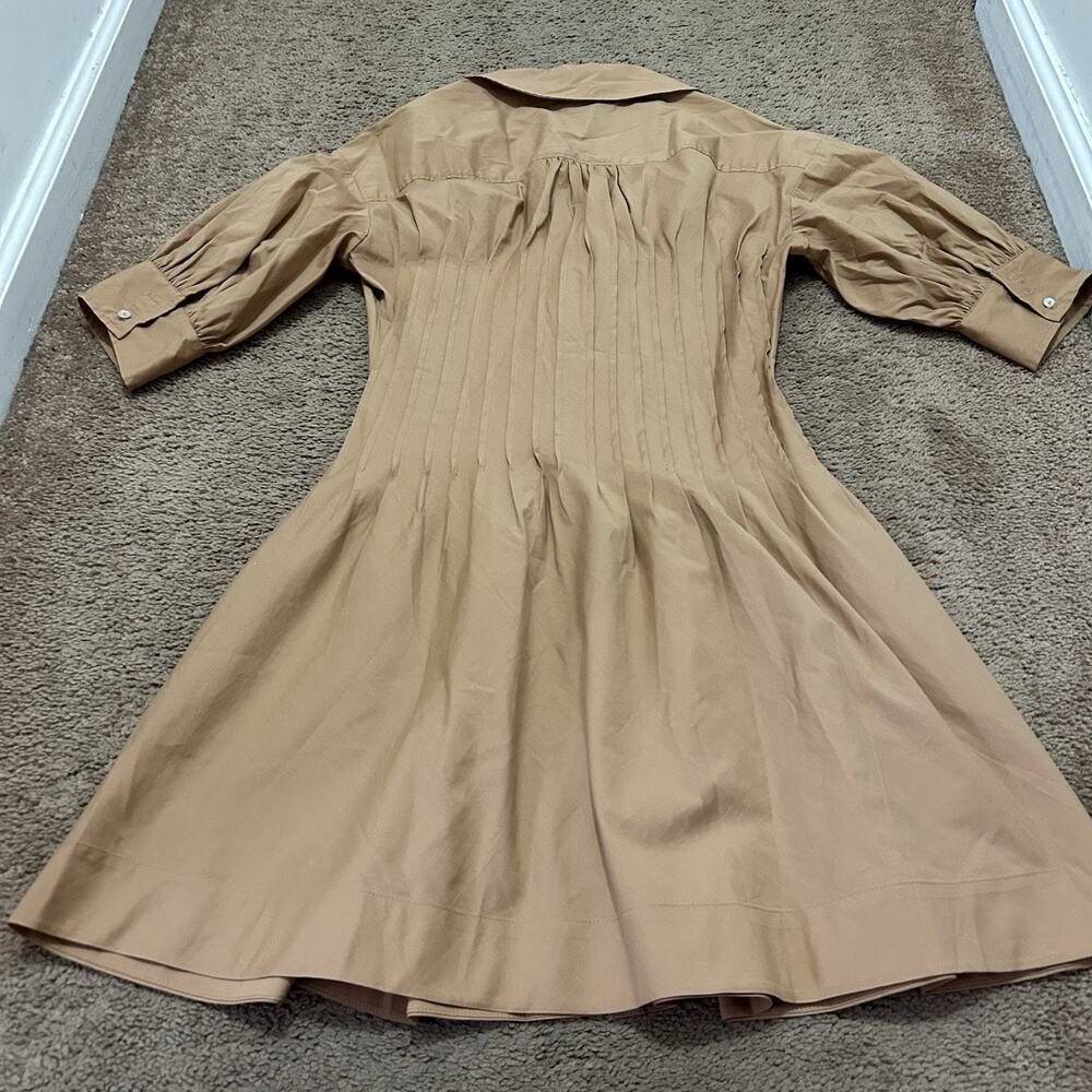 Cinq a Sept Monty Minidress Size 4 Brown Cotton Poplin Pockets Romantic Spring - Picture 7 of 7
